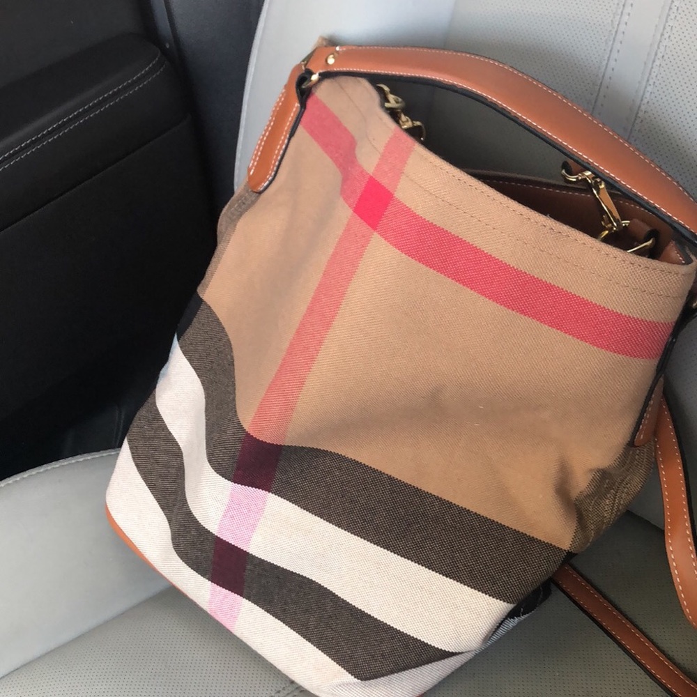 Burberry check Susanna Hobo Handbag brown